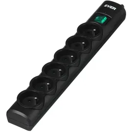 Ever Steckdosenleiste 6-fach 3 m Schwarz