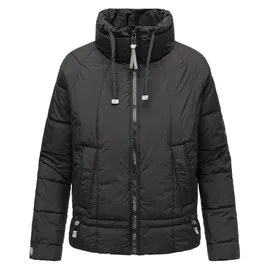 Navahoo leichte Damen Steppjacke kurze Übergangsjacke oversized mit Fledermausärmeln Luftzauber 14 Black Gr. XS - XS