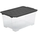 Evo Safe Keeping Aufbewahrungsbox 44l mit Deckel, lebensmittelechter Kunststoff (PP) BPA-frei, anthrazit, 44l 59,0 x 39.5 x 28.0 cm)