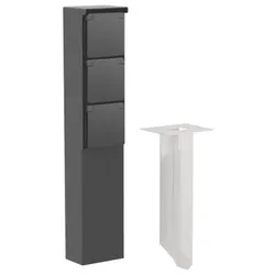 Niko Züblin 761-36035 Spritzwassergeschützte Anschlusssäule mit Dreifachsteckdose, Schutzkontakt und Bodenspieß, schwarz 76136035