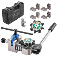 Vevor 9 TLG. Bremsleitung Bördelgerät Set, 45° Bördelwerkzeug für Bubble- & Doppelbördelung, Rohraufweiter mit 4 Satz Matrizen für 4,76-9,52mm Außendurchmesser, Bremsleitung Reparatursatz für KFZ