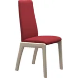 Polsterstuhl STRESSLESS "Laurel", rot (berry rot dinamica, eiche gekalkt), B:57cm H:92cm T:59cm, Microfaser DINAMICA (88% Polyester, 12% Polyurethan), Stühle, Polsterstuhl, Low Back, Größe L, mit abgerundeten Beinen in Eiche gekalkt