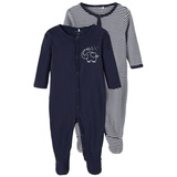 name it - Schlafstrampler NBNNIGHTSUIT 2er-Pack in Dark sapphire, Gr.80,