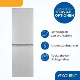 Exquisit KGC5195-65-NF-330E Kühl-Gefrierkombination (193 l, 1575 mm hoch, Silber)