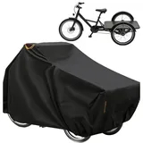 Fahrradabdeckung Wasserdicht, 420D Oxford-Stoff Fahrradabdeckung Für Transport, Abdeckung Für Fahrradanhänger, Fahrradgarage Für 2 Fahrräder, Für Lastenrad Abdeckplane Dreirad