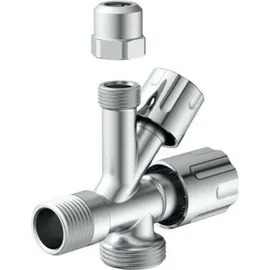 Kirchhoff Geräte Universal Eckventil mit Spülmaschinenanschluss, 1⁄2“ Eckregulierventil für Kaltwasserleitung, Absperrhahn Waschbecken Bad, Kaltwasser Armatur 98480090