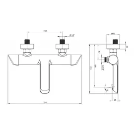 TRIZERATOP Arnika Zweihandwannenmischer Titanium