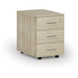 Büro-Rollcontainer PRIMO WOOD, 3 Schubladen, Eiche natur