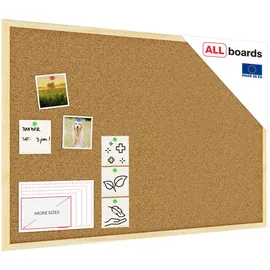 ALLboards Pinnwand, Braun, Holz, 90x60x1.5 cm, Dekoration, Magnettafeln & Pinnwände