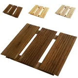 Floranica Holzfliese Terrassenfliese Massives Lärchenholz 30 x 30 cm 1 Stück Braun Balkonfliesen Fein Geriffelt Bodenbelag mit Drainage Balkon-Bodenbelag für Outdoor