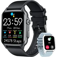 Smartwatch Herren Uhr Fitnessuhr Armbanduhr: 2,0" Touchscreen mit Telefonfunktion Blutdruck Schrittzähler Wasserdicht Sportuhr fur Android IOS