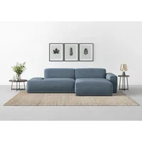 TRENDMANUFAKTUR Ecksofa TRENDMANUFAKTUR "Braga, mit hochwertigem Kaltschaum, L-Form, in Cord erhältlich", blau (blau horizon), B:275cm H:72cm T:160cm, 100% Polyester, Sofas, Ecksofa, modernes Sofa, Couch mit hohem Sitzkomfort, 275/72/160 cm (B/H/T)