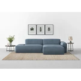 TRENDMANUFAKTUR Ecksofa TRENDMANUFAKTUR "Braga, mit hochwertigem Kaltschaum, L-Form, in Cord erhältlich", blau (blau horizon), B:275cm H:72cm T:160cm, 100% Polyester, Sofas, Ecksofa, modernes Sofa, Couch mit hohem Sitzkomfort, 275/72/160 cm (B/H/T)