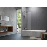 Hüppe Design pure Badewannenabtrennung, 1-teilig, Breite 750mm, Höhe 1500mm, 8P1901182322, Duschkabine: Profilfarbe White Edition Glas ESG klar mit ANTI-PLAQUE