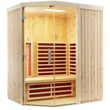 Infraworld Infrarotkabine TrioSol Unica 1-162 x 128 x 203 cm (Gr. 2), Tanne inkl. 5-teiligem gratis Zubehörset
