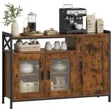 Woltu Sideboard, Küchenschrank aus MDF und Metall, für Küche Wohnzimmer Flur braun