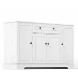 ABRIHOME Multifunktions Sideboard 138 cm mit Stauraum & Kippschutz in Weiß | Gr.: onesize