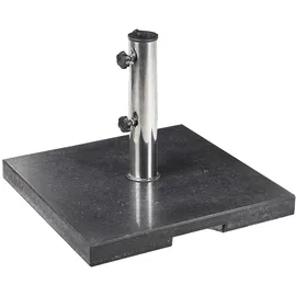Beliani Schirmständer Granit/Edelstahl 45 x 45 cm Schwarz