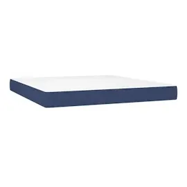 vidaXL Boxspringbett mit Matratze & LED Blau 160x200 cm Stoff