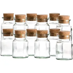 12er Set Gewürzgläser 150ml + Korken, Aufbewahrung von Tee, Kräutern & Gewürzen
