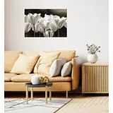 Queence Wandsticker QUEENCE "Black & White", weiß, B:90cm H:60cm T:0,1cm, Folie, Wandtattoos, Selbstklebend, kinderleichte Anbringung; Blumen, Blüten