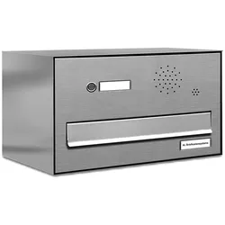 AL Briefkastensysteme 1 Fach Premium Edelstahl Durchwurf Briefkasten Anlage für Post Post A4, modern, robust, wetterfest, Artikelnummer: 132V1DZ1KS