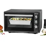 Rommelsbacher BG 1620 Back & Grill Ofen mit Drehspieß, Doppelverglasung, Zeitschaltuhr, 3 Einschubebenen, Backraumbeleuchtung, 1650 Watt, dunkelgrau