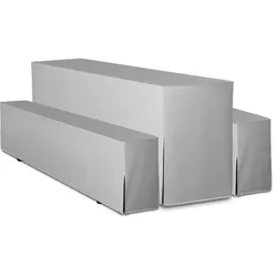 TexDeko Hussen Bierzeltgarnituren gepolstert 5TLG Set Festzeltgarnituren Bierbankhussen Premium (220x50cm, Grau)