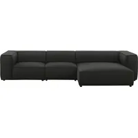 W.Schillig Ecksofa »around-the-block«, mit eleganter Biese, mit Federkern, Breite 341 cm grau