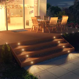 ledscom.de LED Bodeneinbauleuchte rund Aluminium 5,0 cm IP65 2er Set schwarz