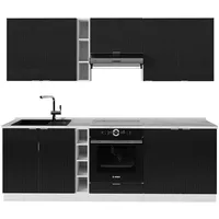 Vicco Küchenzeile Fame-Line 235 cm Schwarz/Weiß