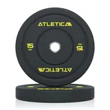 ATLETICA Hantelscheiben High Temp Bumper Plates, Paar, Hochwertiger Gummi, 30 kg