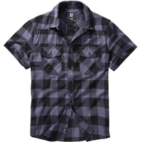 Brandit Textil Brandit Checkshirt kurzarm schwarz/grau, Größe 4XL