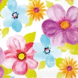 Mank Serviette aus Tissue - Design Luana, 33 x 33 cm, 100 Stück - Aqaurell Floral Blumen Blüten