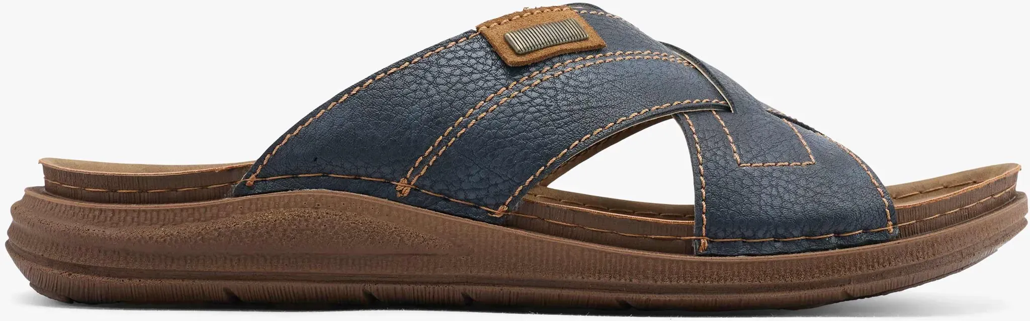 Memphis One  Flache Pantolette Blau, Herren, Größe: 44, Material: Synthetik - Memphis One  Flache Pantolette Blau, Herren, Größe: 44, Material: Synthetik - man - Blau