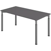 Bümö Schreibtisch Graphit, Graphit, Nachbildung, Rechteckig, 160x74x80 cm, FSC