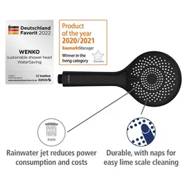 Wenko Duschsystem Watersaving Schwarz 75-120 cm