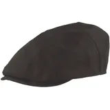 Breiter Herren Schiebermütze Flatcap Schirmmütze 100% Leinen, Futter 100% Baumwolle Leicht & Bequem Schwarz 60 - 60