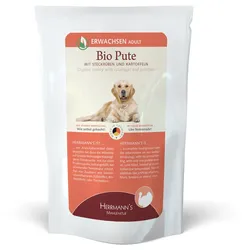 Herrmann's Selection Erwachsen 15x150g Beutel Hundenassfutter Bio Pute mit Wurzelgemüse, Kartoffeln & Fenchel