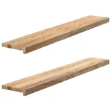 vidaXL Fensterbänke 2 Stk. Unbehandelt 120x20x2 cm Massivholz Eiche