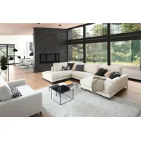 KAWOLA Sofa CARA Wohnlandschaft U-Form Cord cremeweiß Longchair rechts