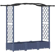 vidaXL Hochbeet mit Rankgitter und Dach 169 x 40 x 125 cm Grau