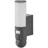 Osram SMART+ Außenwandleuchte mit steuerbarer HD-Kamera, Bewegungsmelder und WiFi-Steuerung, IP44-Schutz, für Eingang und Terrasse, Dark Gray