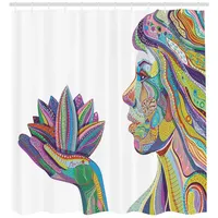 ABAKUHAUS Duschvorhang Boho 175 x 240 cm lila mehrfarbig