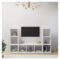 VidaXL TV-Schränke 3 Stk. Weiß 107x35x37 cm Holzwerkstoff