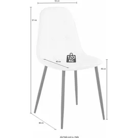INOSIGN Essgruppe (Set, 5-tlg), mit Esstisch 80 cm breit