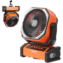 VEVOR Standventilator 210 x 100 x 268 mm Tischventilator Lüfter 138 CMF Ventilator mit 4 Geschwindigkeitsstufen Akku Ventilator 20000 mAh für Outdoor-Aktivitäten wie Camping Angeln Reisen