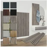 Hexim Wanddekoobjekt APH07 (Akustikpaneele 138,5x60cm Holz Comfort - flexible Holzpaneele Platten Lamellenwand MDF Wandpaneele Lamellenverkleidung Wandverkleidung schalldämmend 0.83m2 Vintage Oak) braun