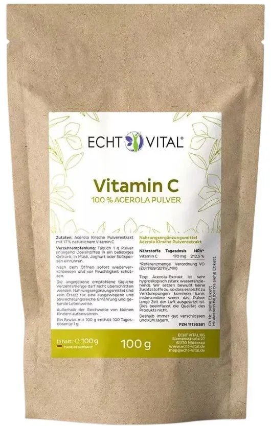 Vitamin C - Acerola Pulver (100 g) - Echt Vital