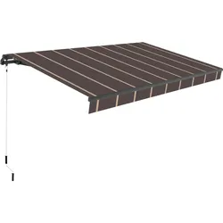 Wasabi - Einrollbare Markise 4x2,5 dunkelgrau – Acryl-Tuch mit UV-Schutz – Anthrazitfarbenes Aluminiumgestell – Verstellbare Neigung